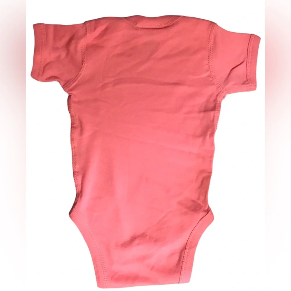 Baby Short-Sleeve One-Piece Bodysuit in Bright Pink. Size 6 months. NEW!